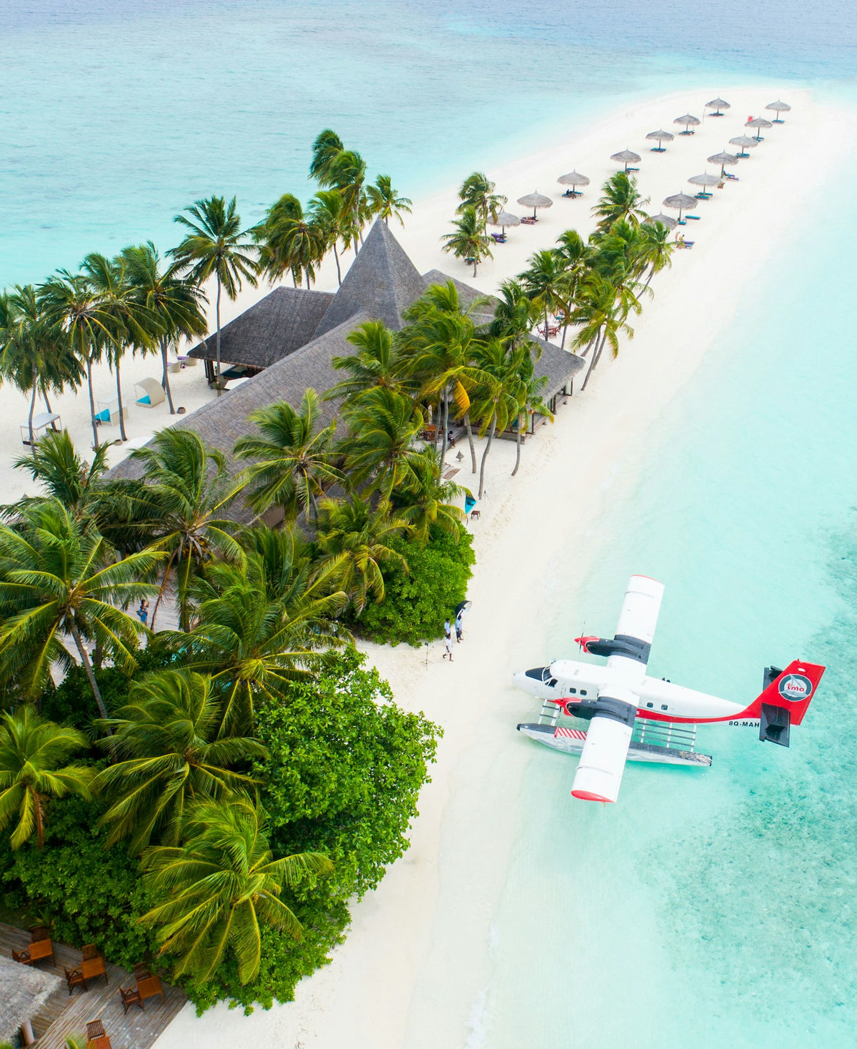 Seaplane on the shore, Maldives