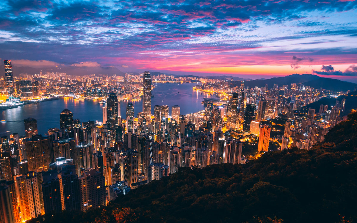 Hong Kong skyscrapers from above