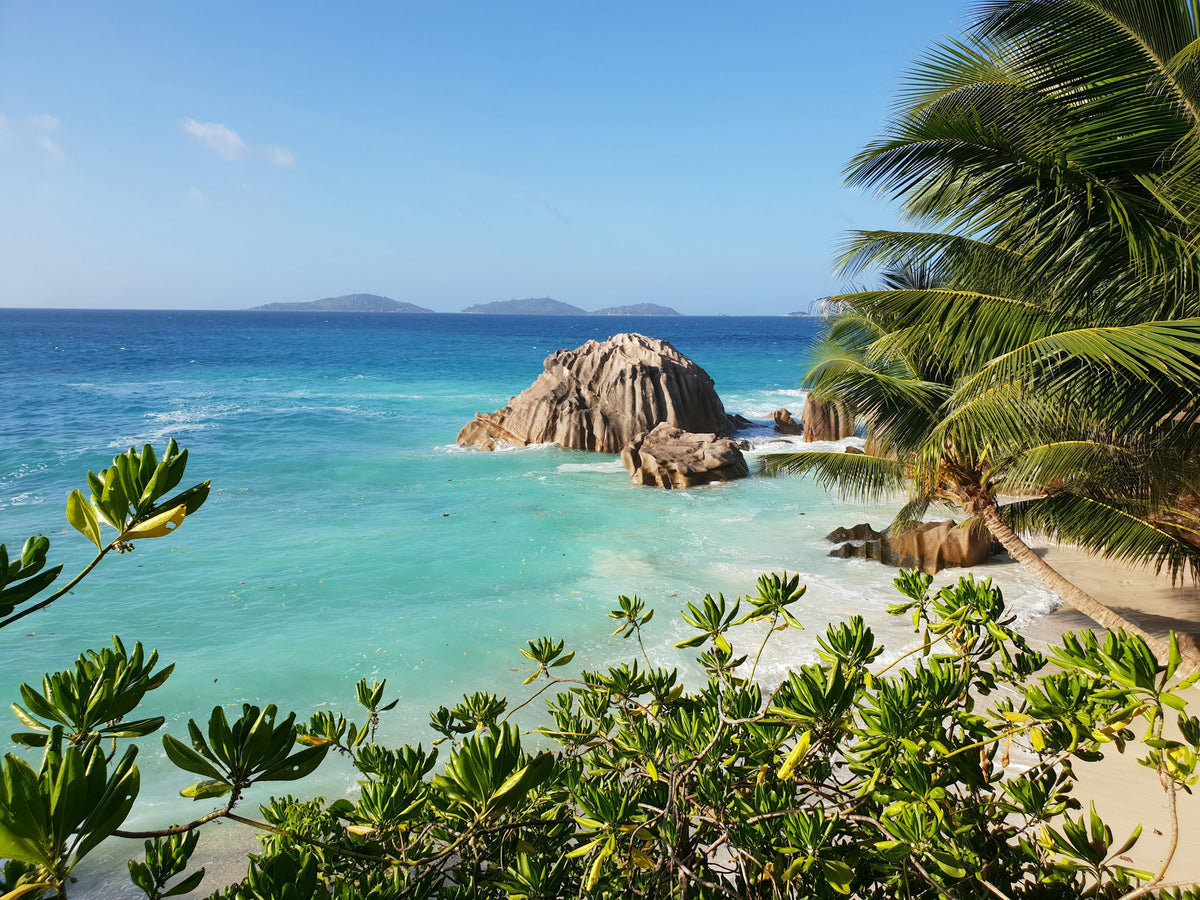 Granite boulders on a Seychelles beach