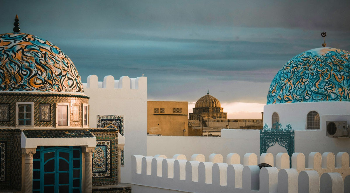 White and blue Tunisian architecture