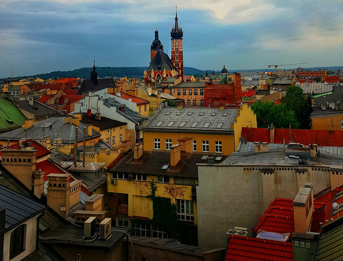 Colorful old town houses, Poland