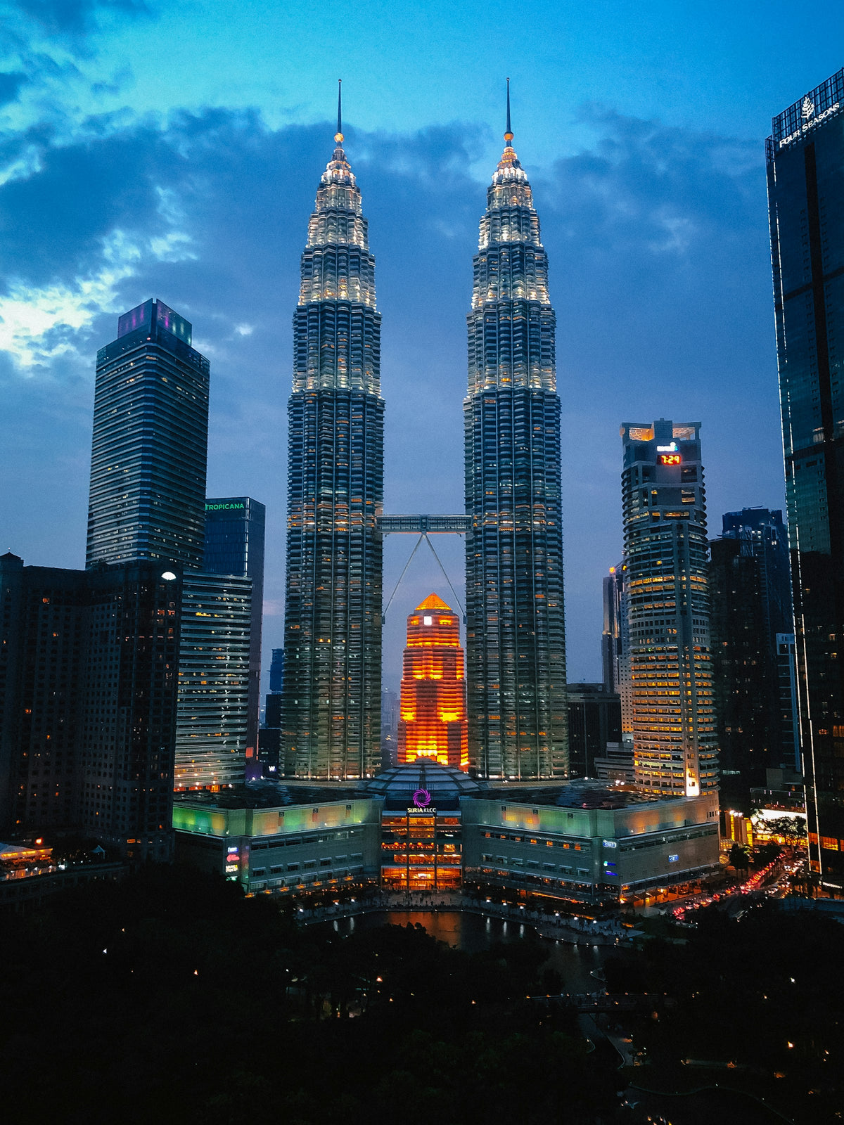 Kuala Lumpur skyline at night, Malaysia