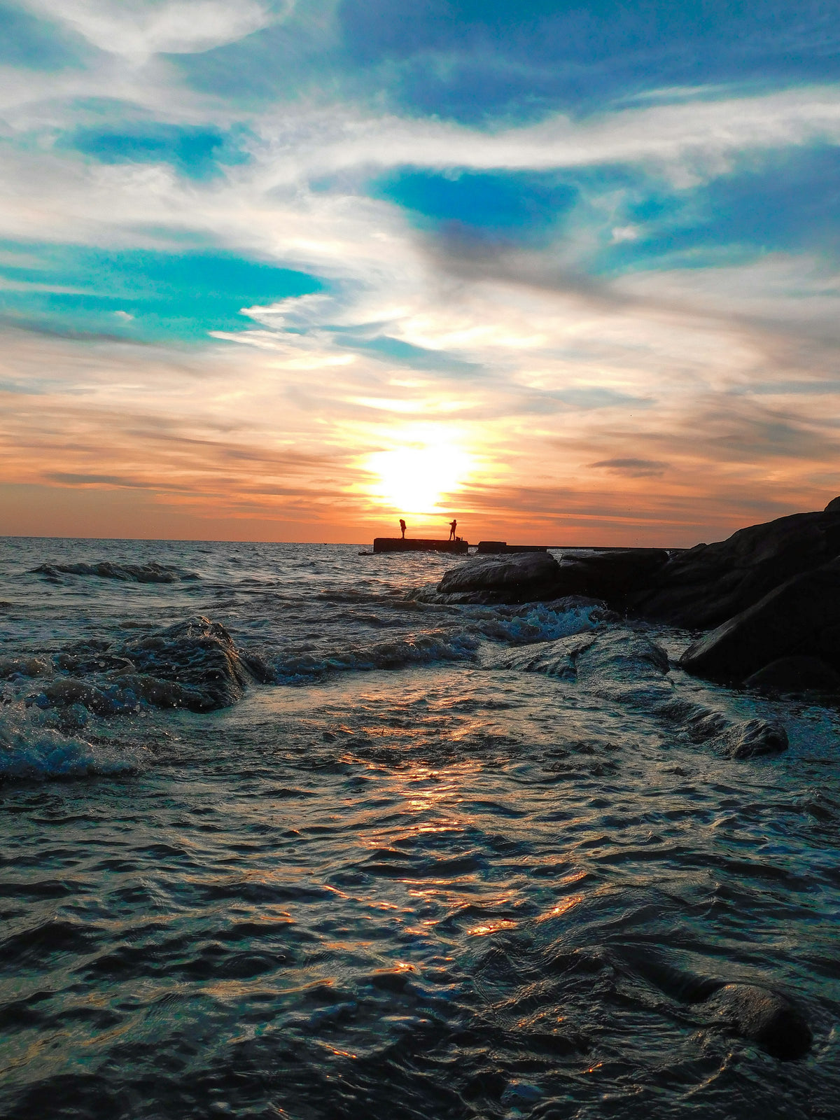 Sunset over the water, Montevideo