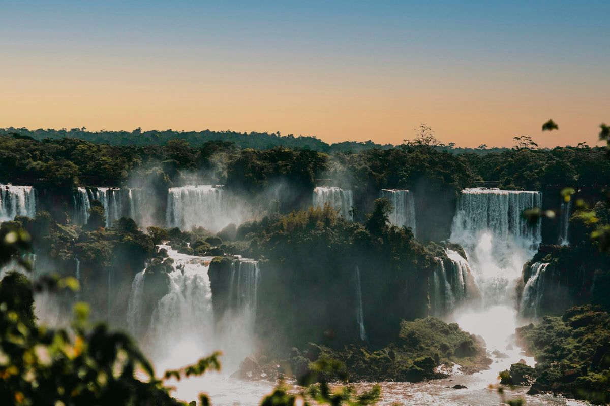 Waterfalls under a blue sky, Paraguay