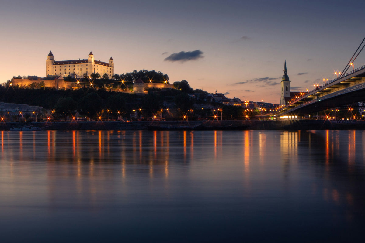 Bratislava skyline at night