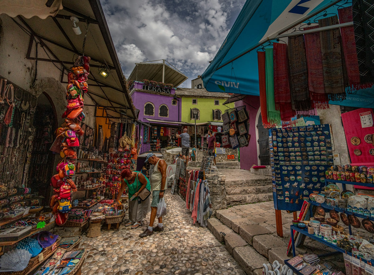 Old bazaar street in Mostar