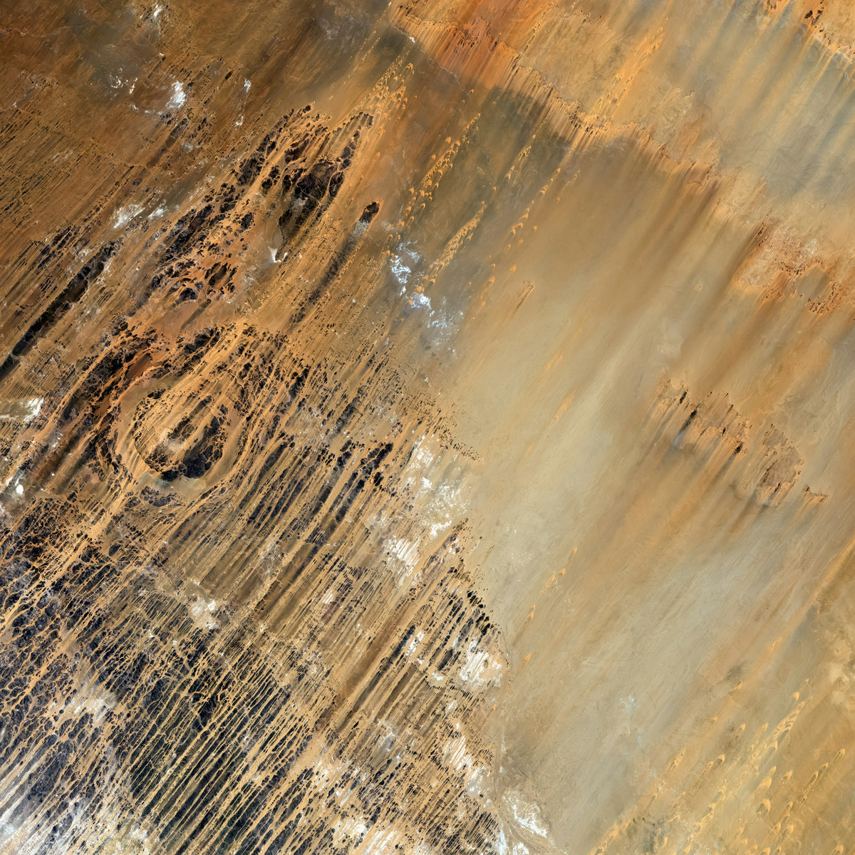 Desert terrain of Chad from above