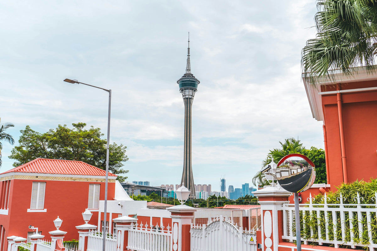 Colonial house and Macau Tower