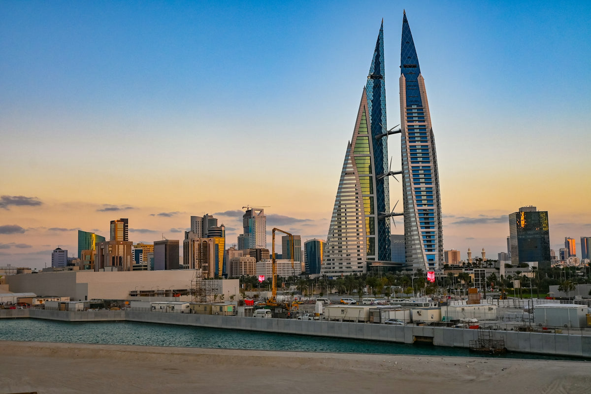 Bahrain World Trade Center at sunrise