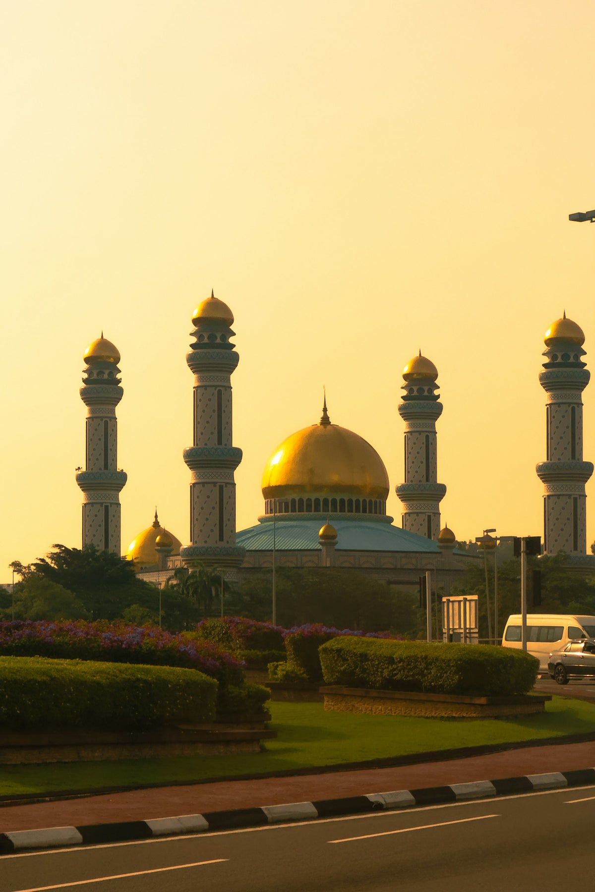 Jame' Asr Hassanil Bolkiah Mosque at sunrise, Brunei