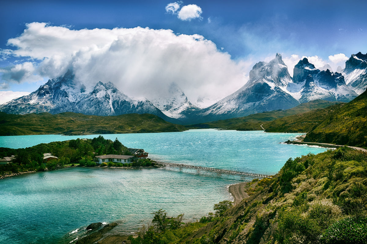Lake and snow-capped mountains, Chilean Patagonia