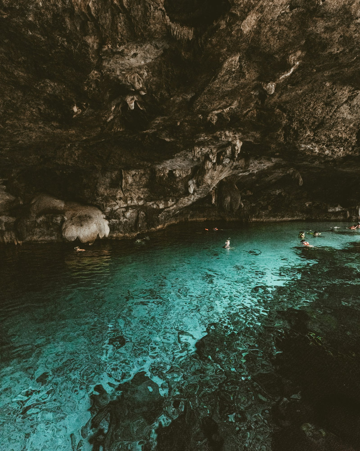 Swimming in a cenote, Riviera Maya