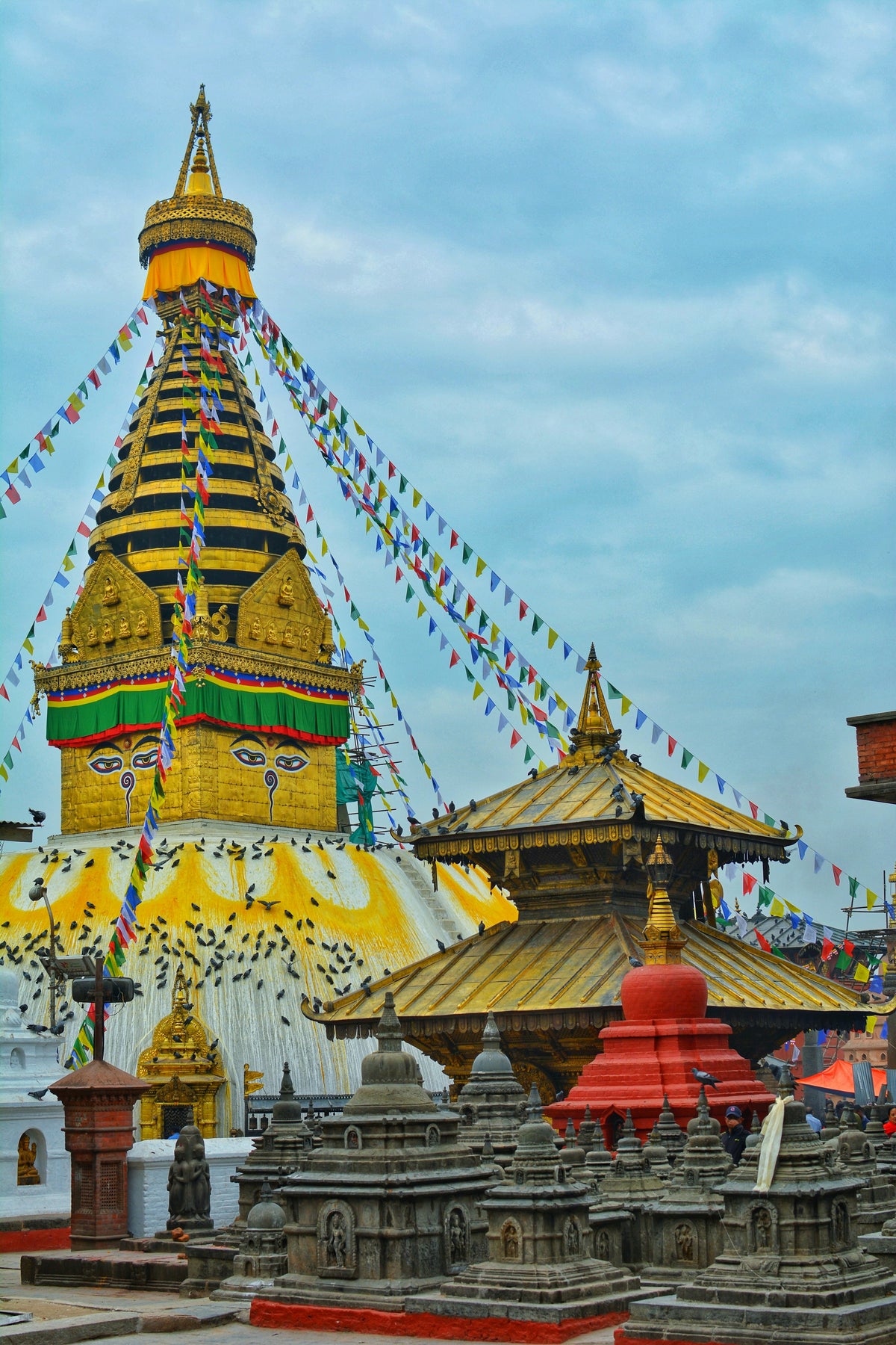 Swayambhunath stupa with prayer flags, Kathmandu