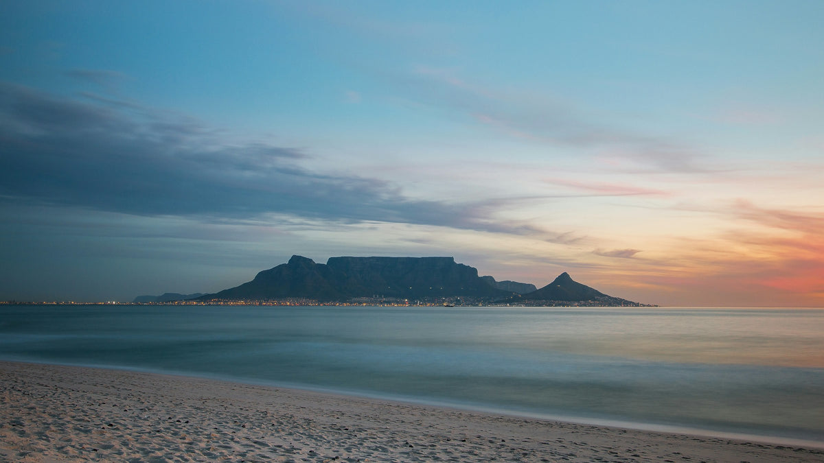 Beach at sunset near Cape Town
