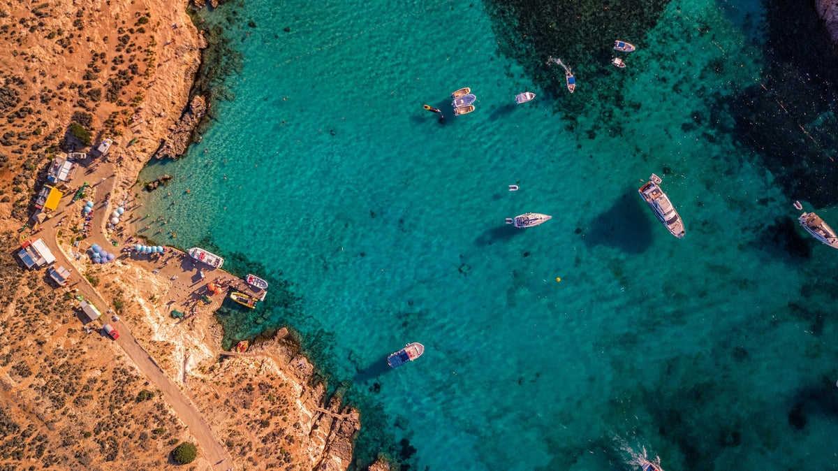 Blue lagoon from above, Malta