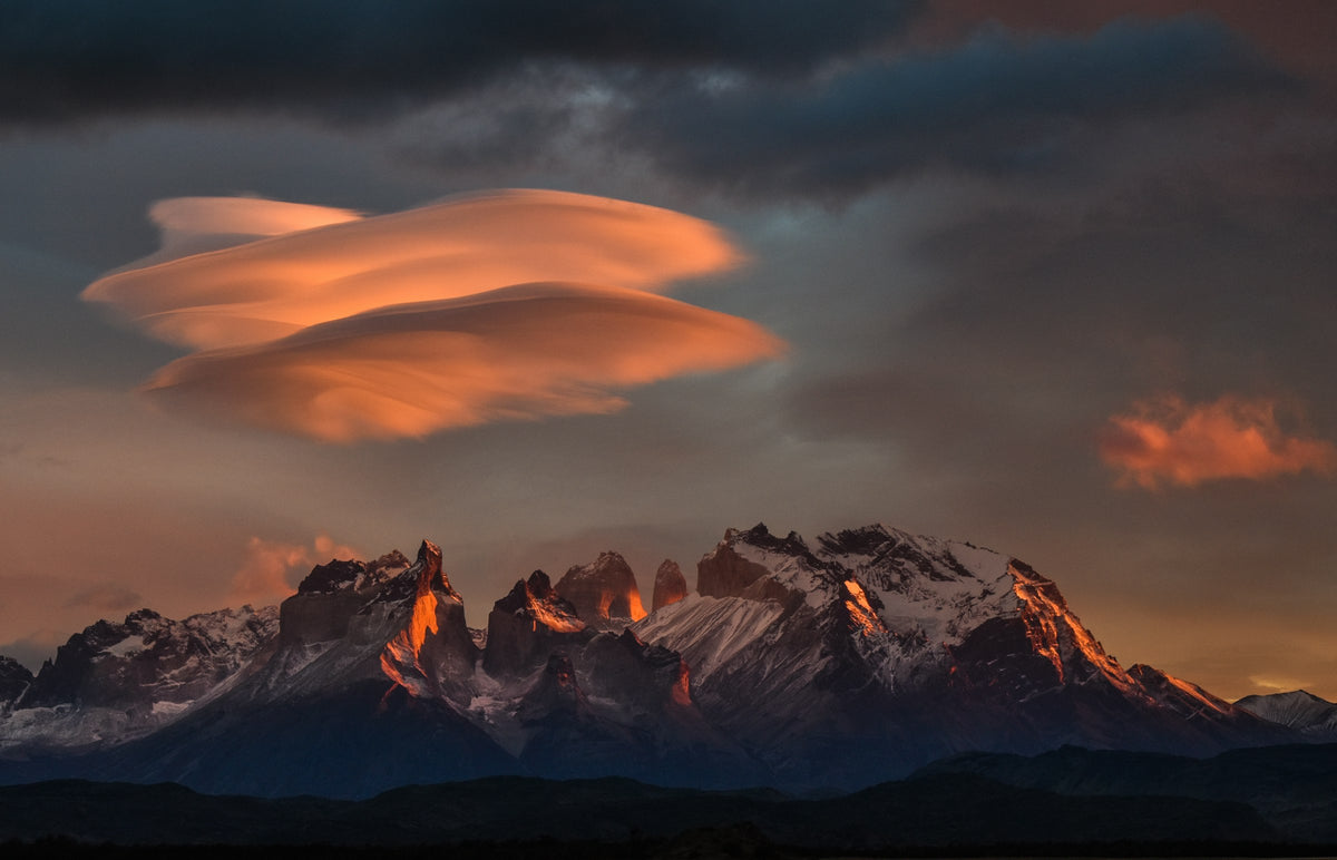 Torres del Paine peaks at sunrise, Chile