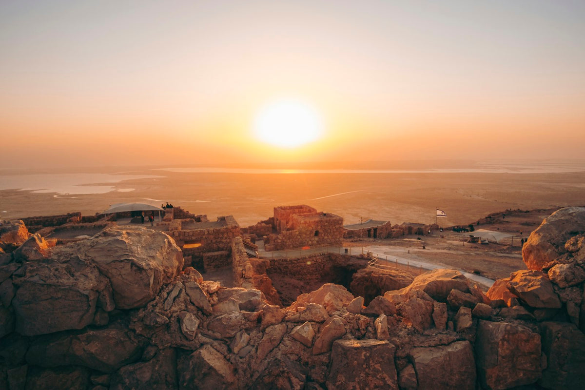 Desert rock formations at sunset, Israel