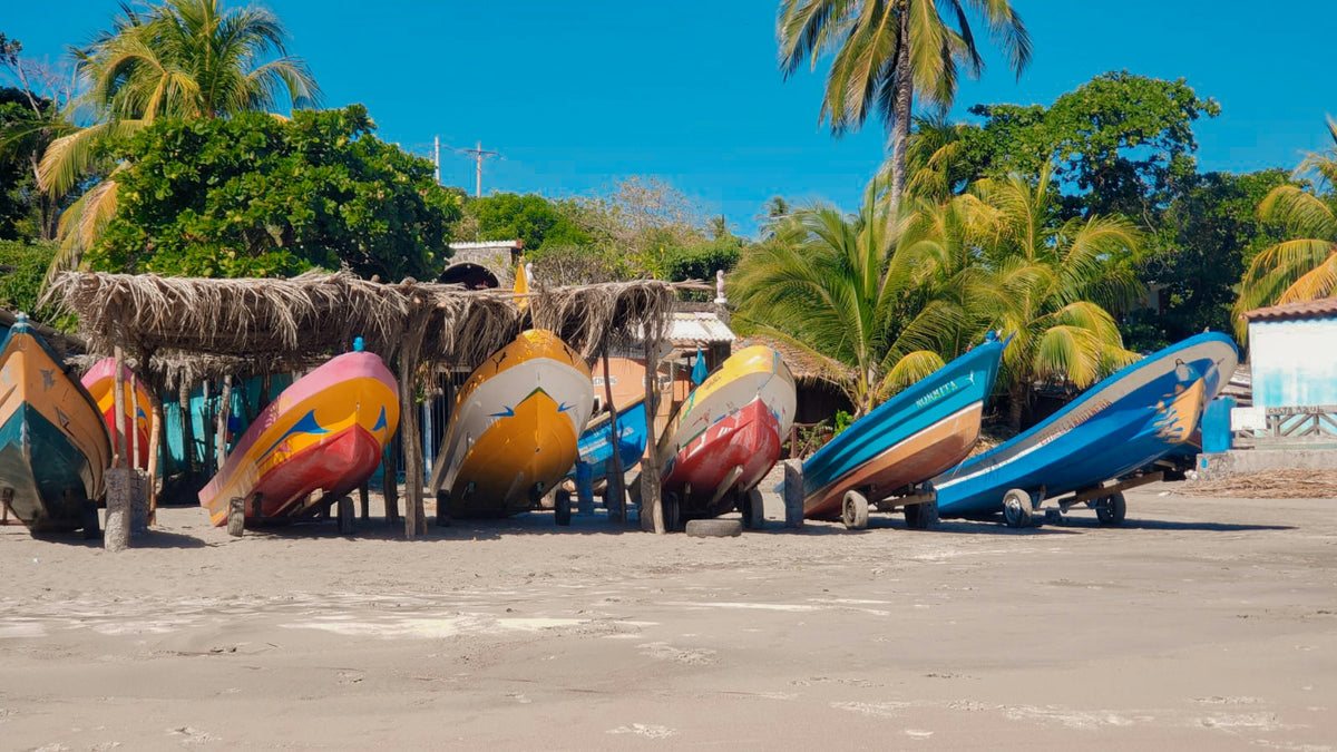Fishing boats on the beach, El Salvador