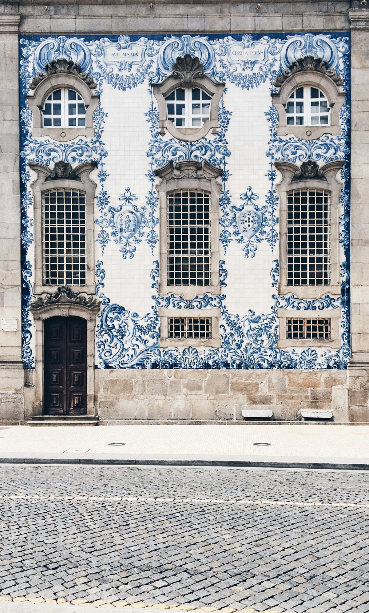 Blue azulejo tiles in Porto