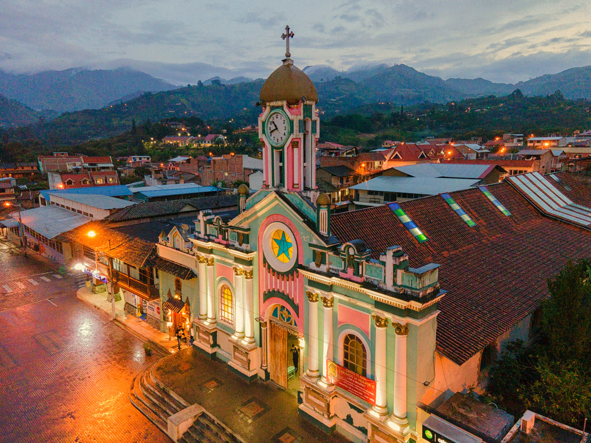Quito historic center at night