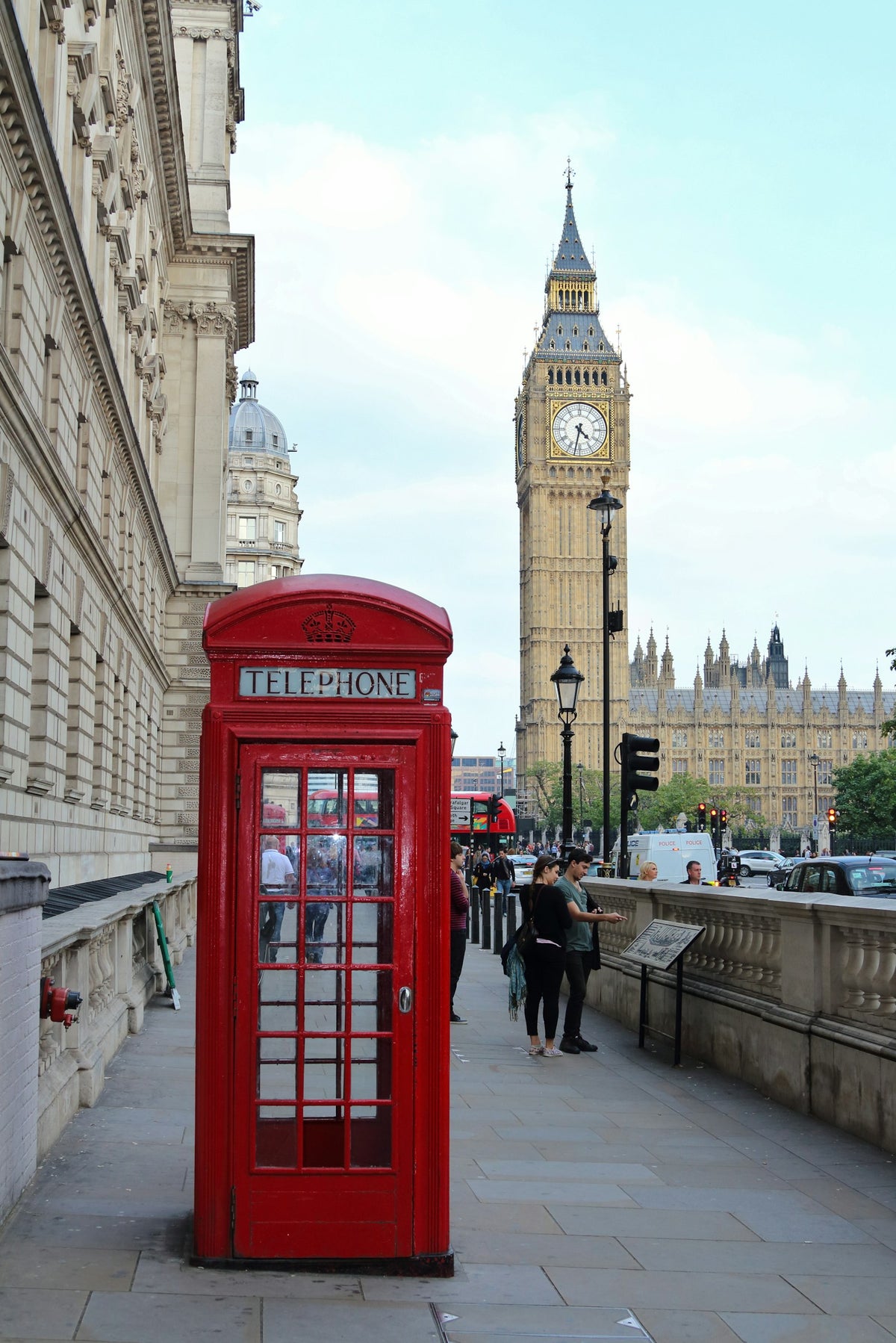 Red telephone box, London
