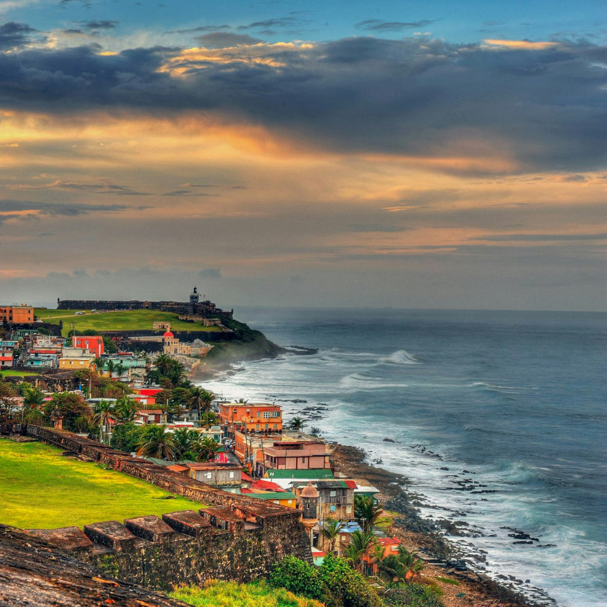Colorful houses by the sea, San Juan