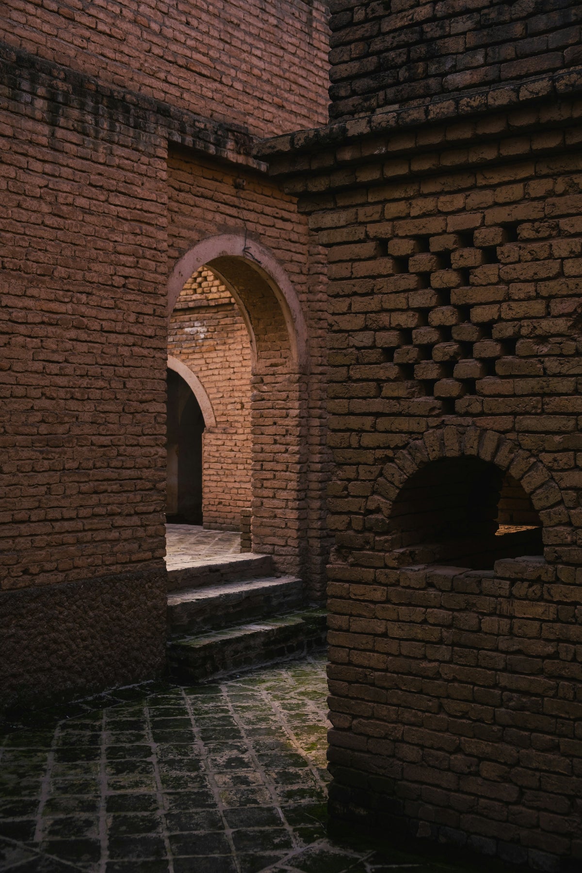 Historic brick building by the water, Iraq
