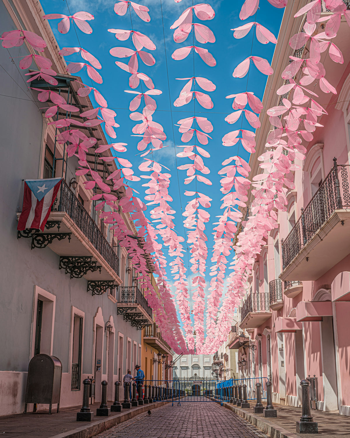 Pastel colonial street, Old San Juan