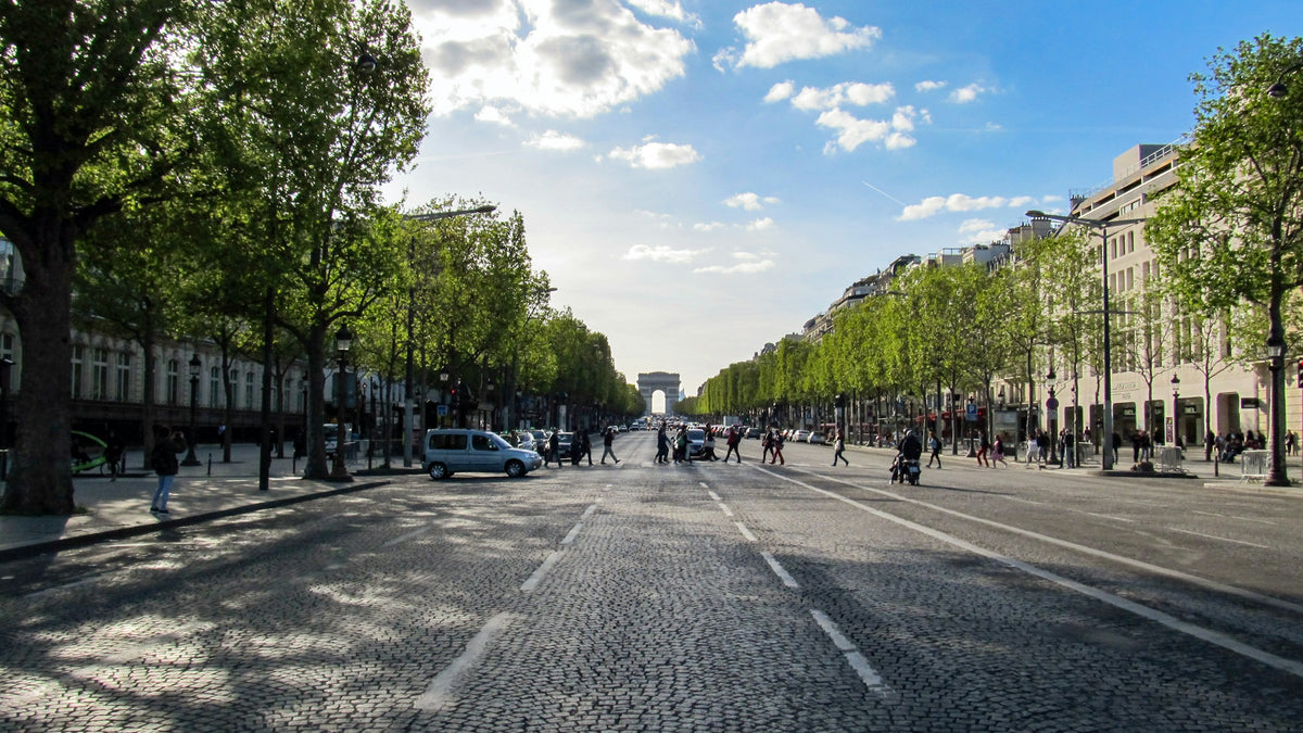 Champs-Élysées and the Arc de Triomphe at sunset, Paris