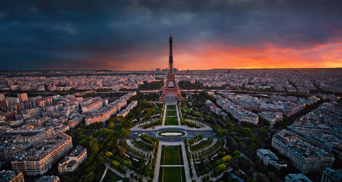 Eiffel Tower over the rooftops of Paris