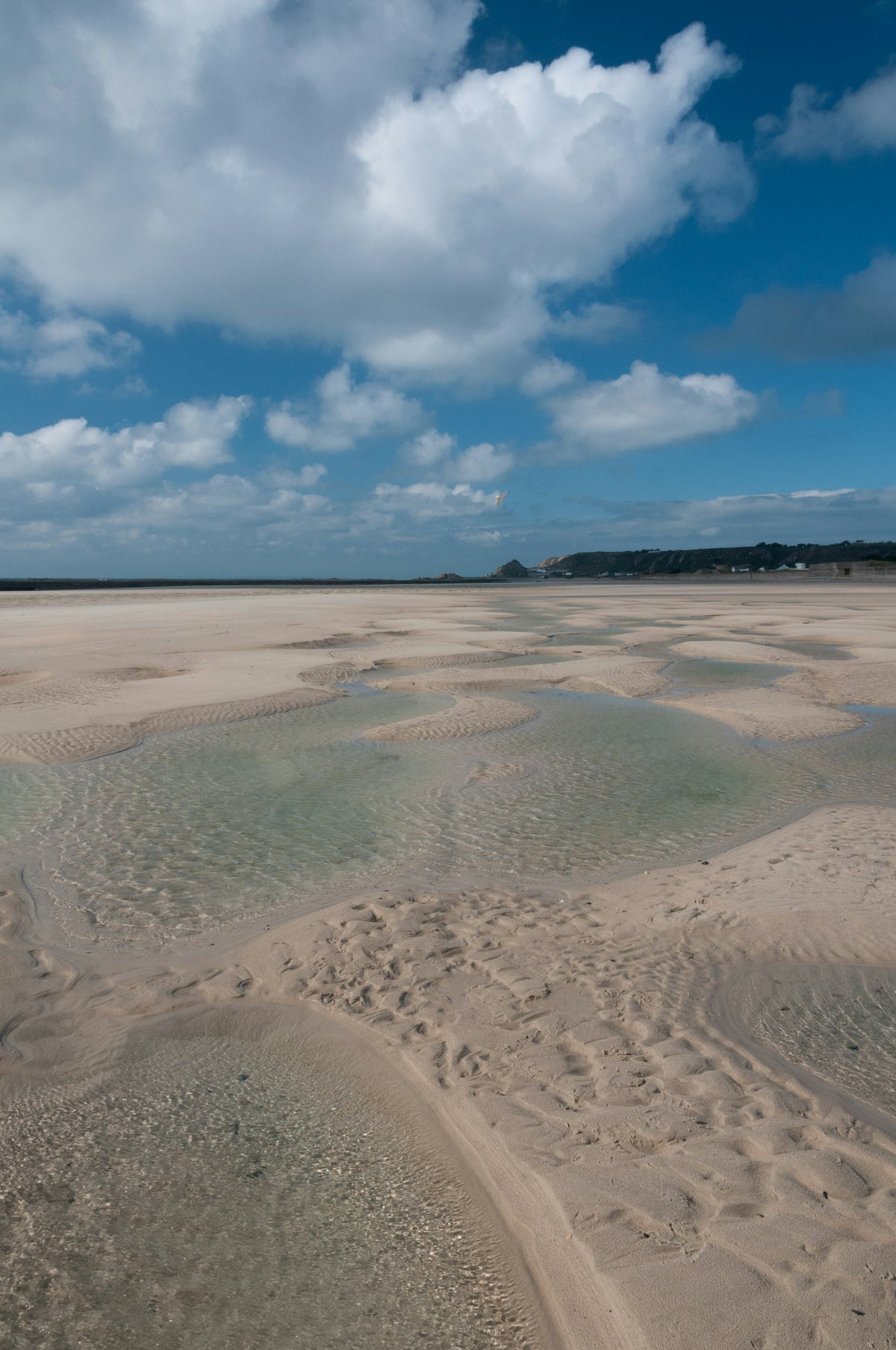 Sandy beach at low tide, Jersey