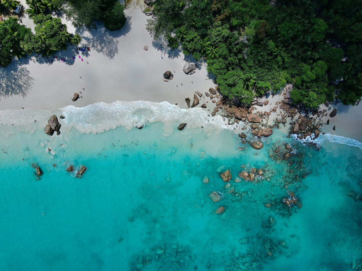 Seychelles beach from above