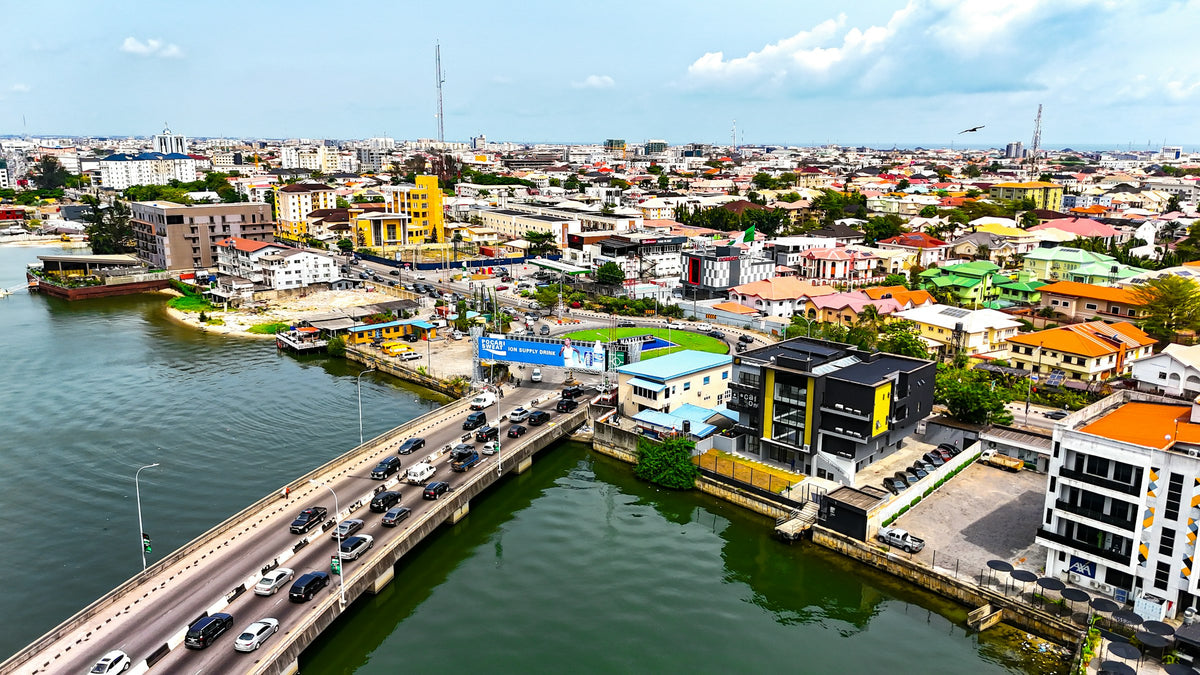 Busy streets of Lagos from above